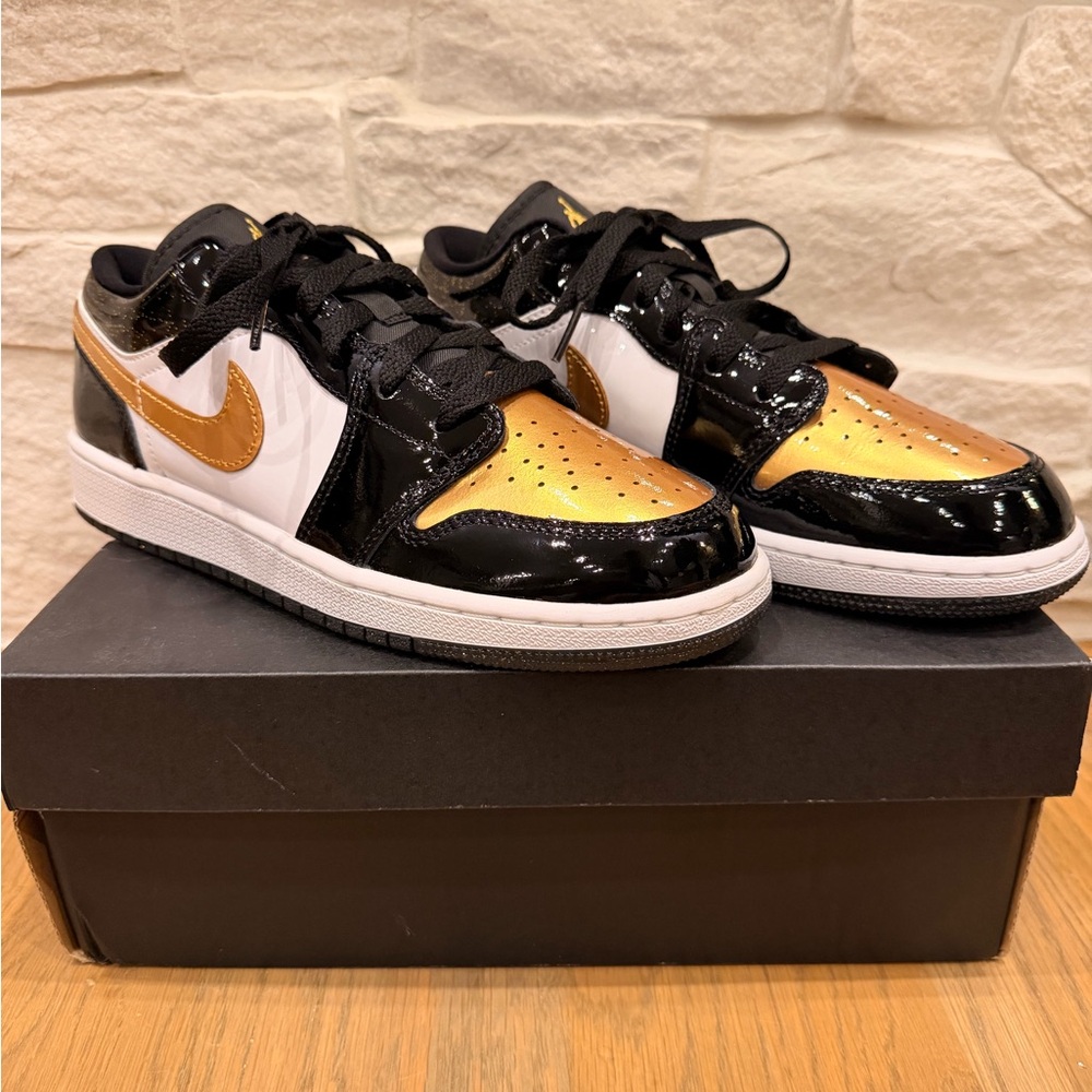 Nike Air Jordan Gold and Black Sneakers